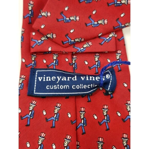 NWT VINEYARD VINES CUSTOM COLLECTION UNCLE SAM RED SILK NECKTIE MENSWEAR TIE - Picture 9 of 12